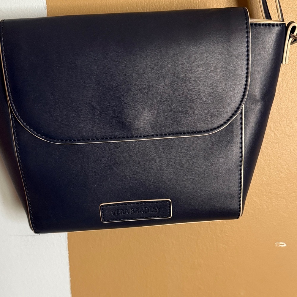 Vera Bradley Leather Navy Crossbody Bag - Picture 2 of 7